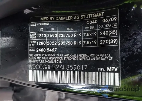 2010 Mercedes-Benz Glk 350 4Matic из США, поврежденный, VIN WDCGG8HB2AF359017